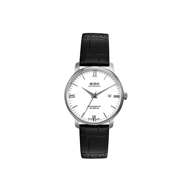 

MIDO Часы Baroncelli Collection Automatic Mechanical Movement Men's Watch Watch 40mm White Dial Stainless Steel Case, White Dial
