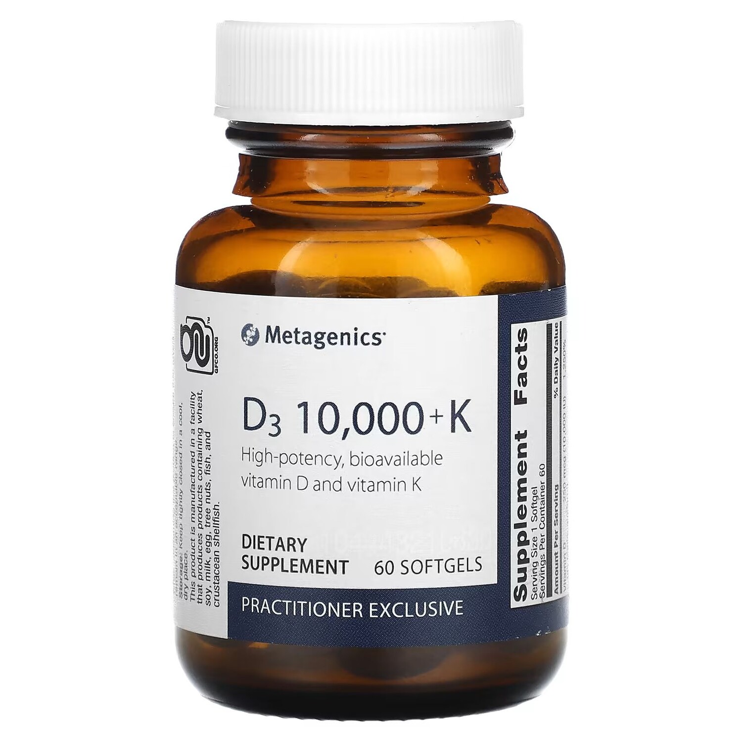 

D3 10 000 + К, 60 мягких таблеток Metagenics
