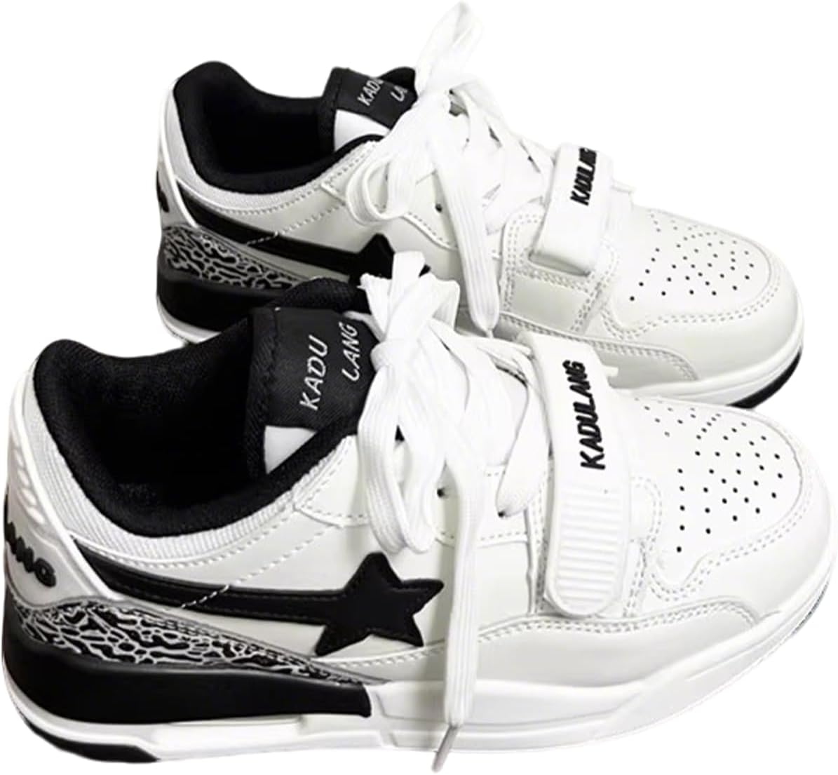 

Женские и мужские высокие кроссовки на платформе Star Chunky с воздушной подушкой, удобной толстой подошвой для повседневной уличной носки Zqw, белый/черный