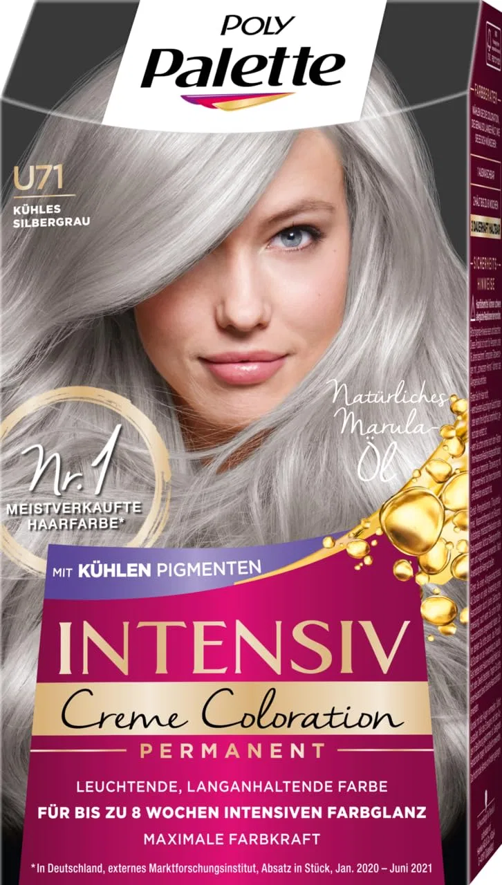 Набор из 4 перманентных крем-красок Poly Palette Intensive U71 холодный серебристо-серый Palette — фото 2