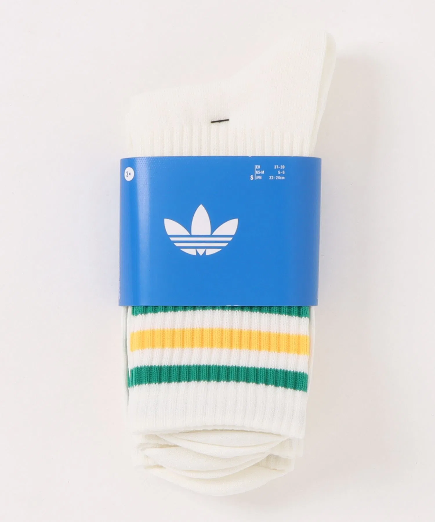 Носки adidas U 3ST CREW SOCKS 3P (KD8250) OFFWT/GRN/YEL