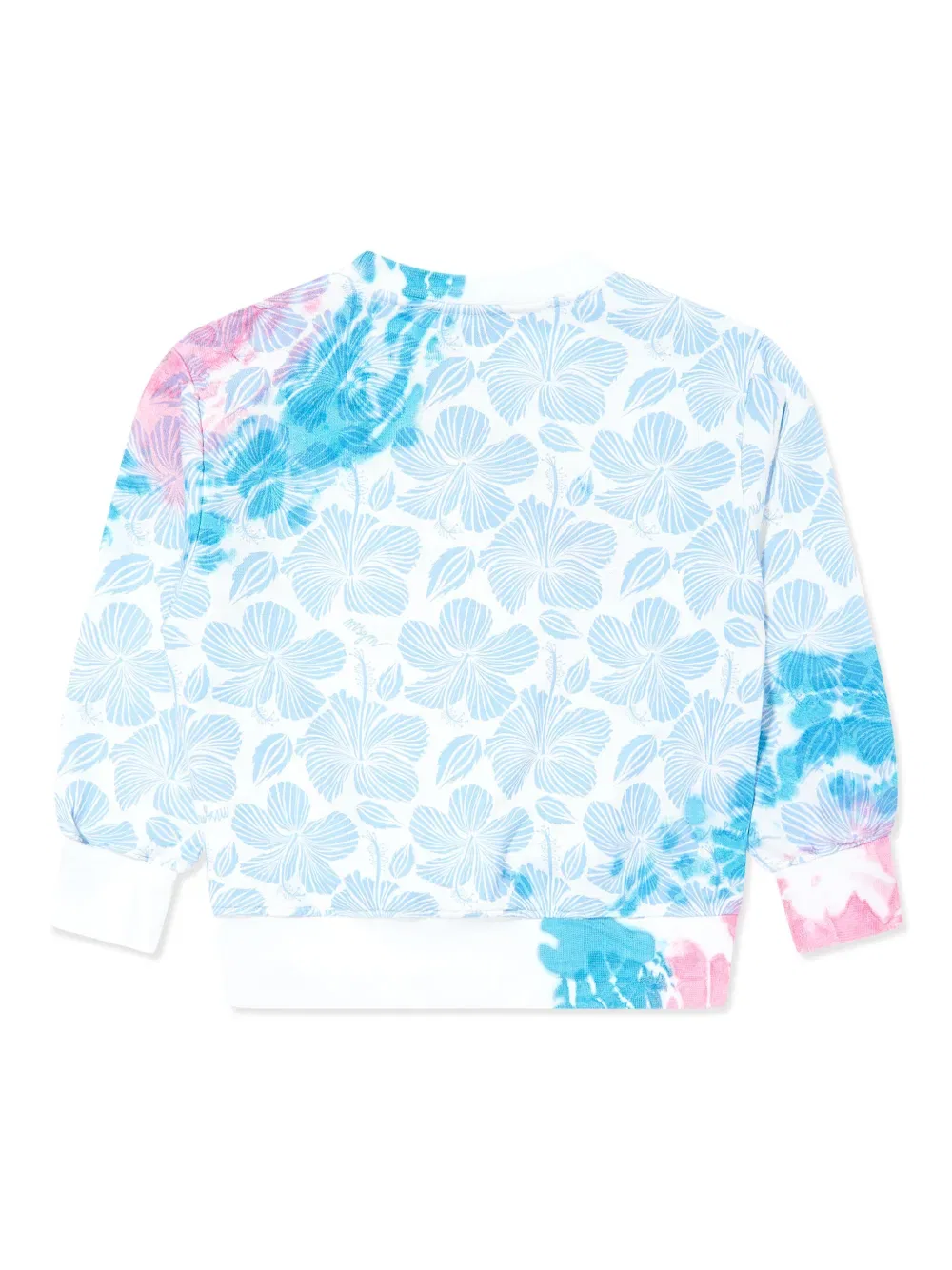 Хлопковая толстовка с цветочным принтом Msgm Kids, белый — фото 2