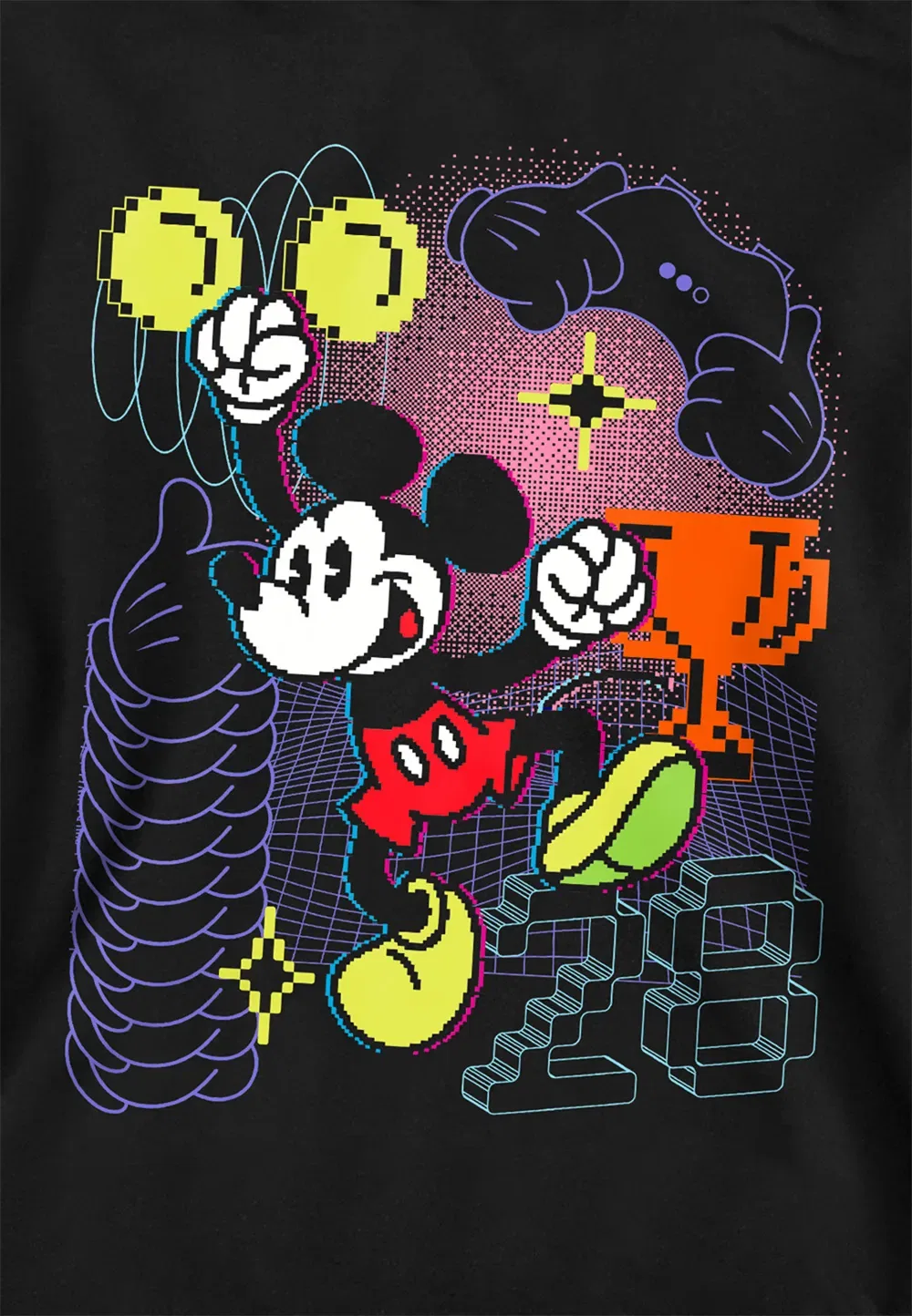Детский худи Disney Pixel Gamer, черный, черный — фото 2