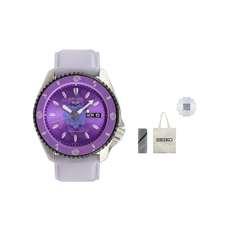

Кожаный ремешок Механический ход Унисекс Фиолетовый циферблат SEIKO