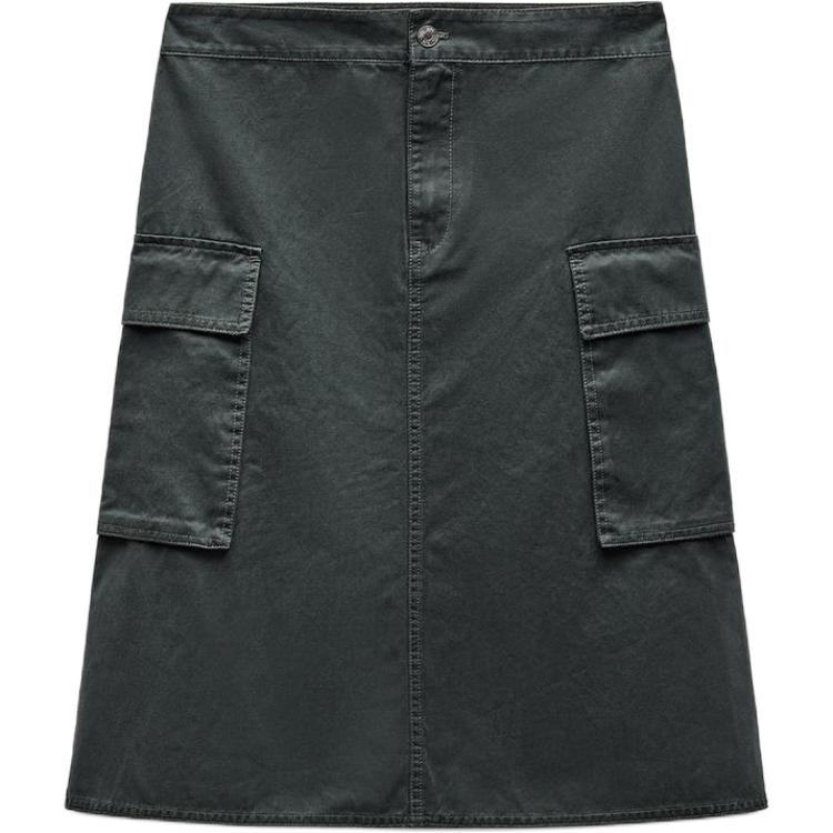 

Женская короткая юбка-карго ZARA Светлый хаки