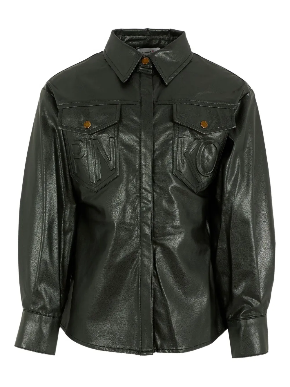 

Рубашка с тисненым логотипом и длинными рукавами Pinko Kids, черный