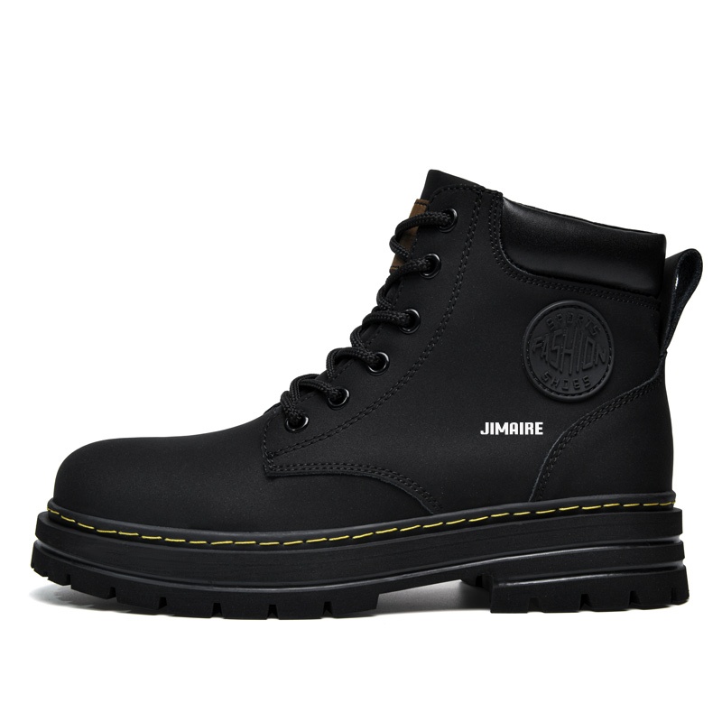 

King Jinmai Короткие ботинки мартин унисекс черные матовые без подкладки, цвет Black Matte Unlined