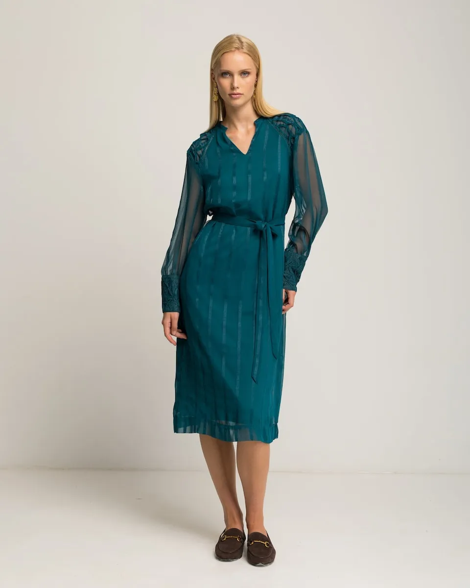 

Миди-платье с деталями на воротнике Niza, бирюзовый