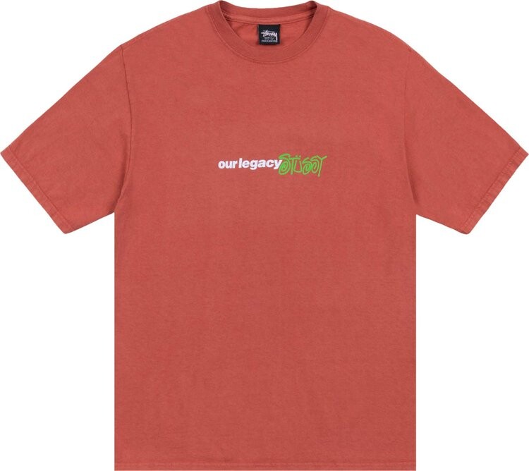 

Футболка Stussy x Our Legacy Work Shop Sport Pigment Dyed 'Clay', красный