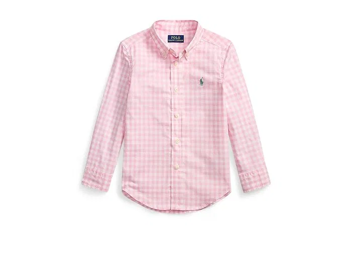 Рубашка поплиновая в клетку Polo Ralph Lauren Kids, Carmel Pink/White