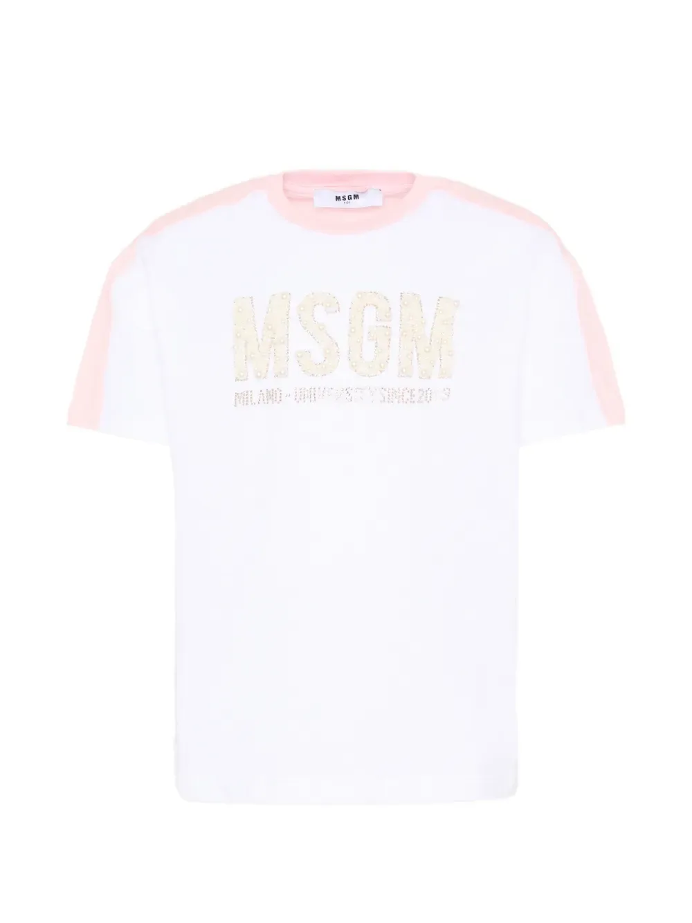 Футболка с нашивкой-логотипом и короткими рукавами MSGM Kids, белый