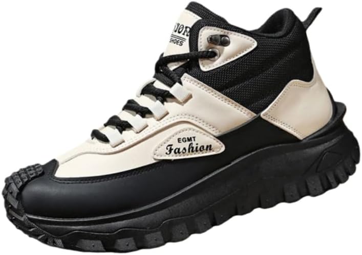 

Мужские ботинки в стиле ретро большого размера- высокие, сдержанный и простой дизайн, мягкая подкладка, для занятий спортом на открытом воздухе и походов Fmshi, белый/черный