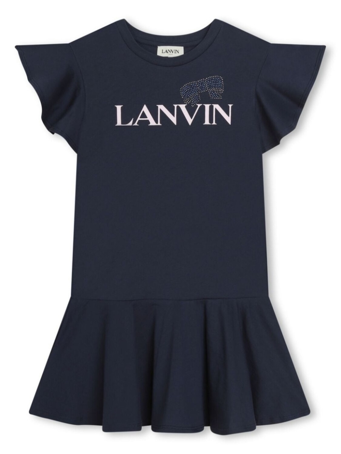 Lanvin Enfant платье с логотипом, синий