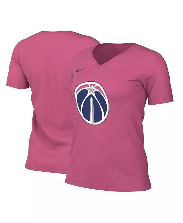 

Женская розовая футболка Washington Wizards 2022/23 City Edition Essential с v-образным вырезом Nike