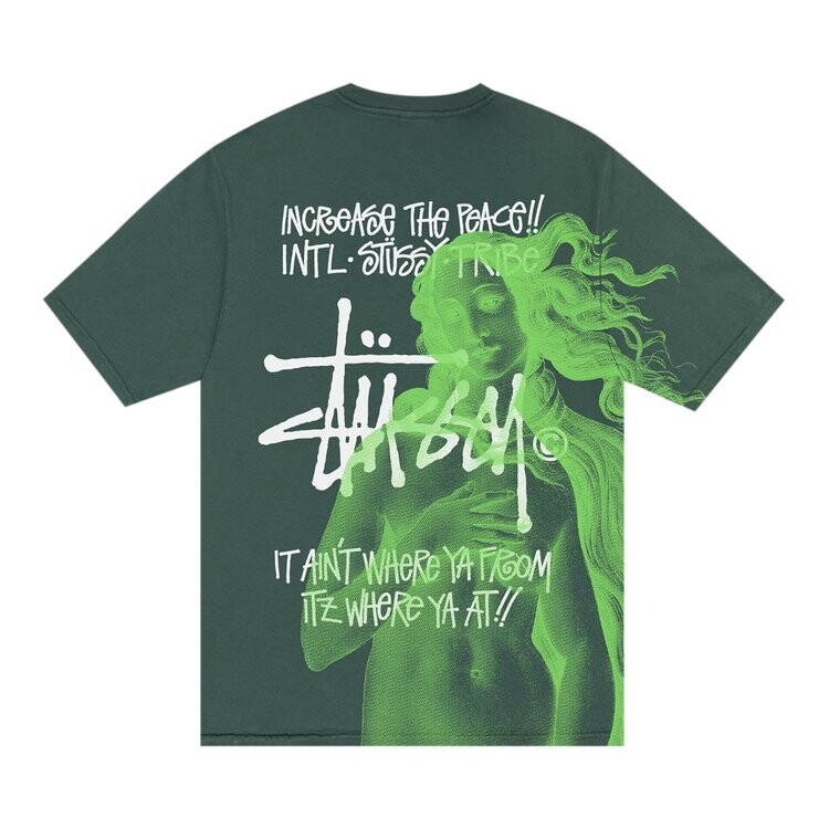 Футболка Stussy IST Venus Pigment Dyed 'Forest', зеленый — фото 3