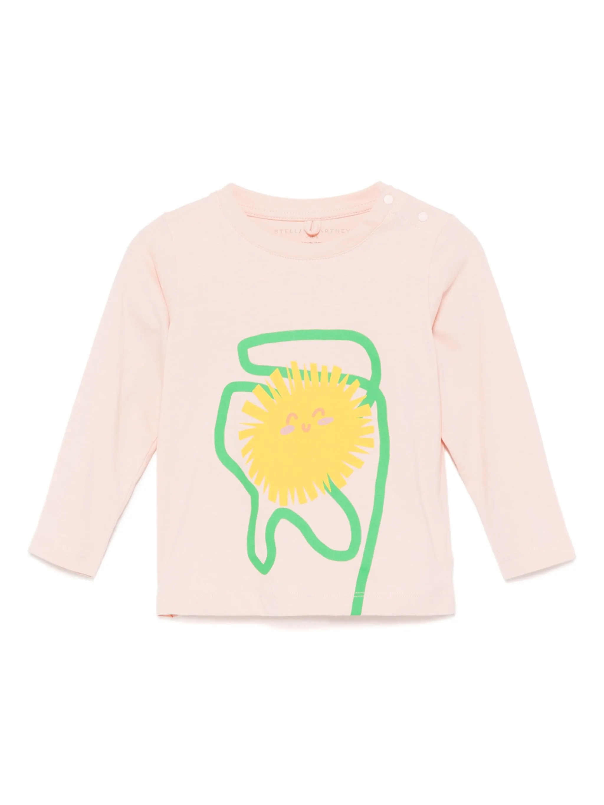 

Футболка с длинными рукавами и цветочным принтом Stella Mccartney Kids, розовый