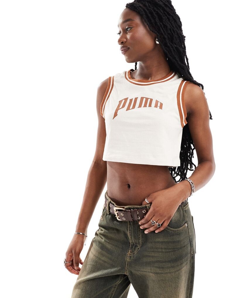 

Бежевый укороченный топ Puma For The Fanbase