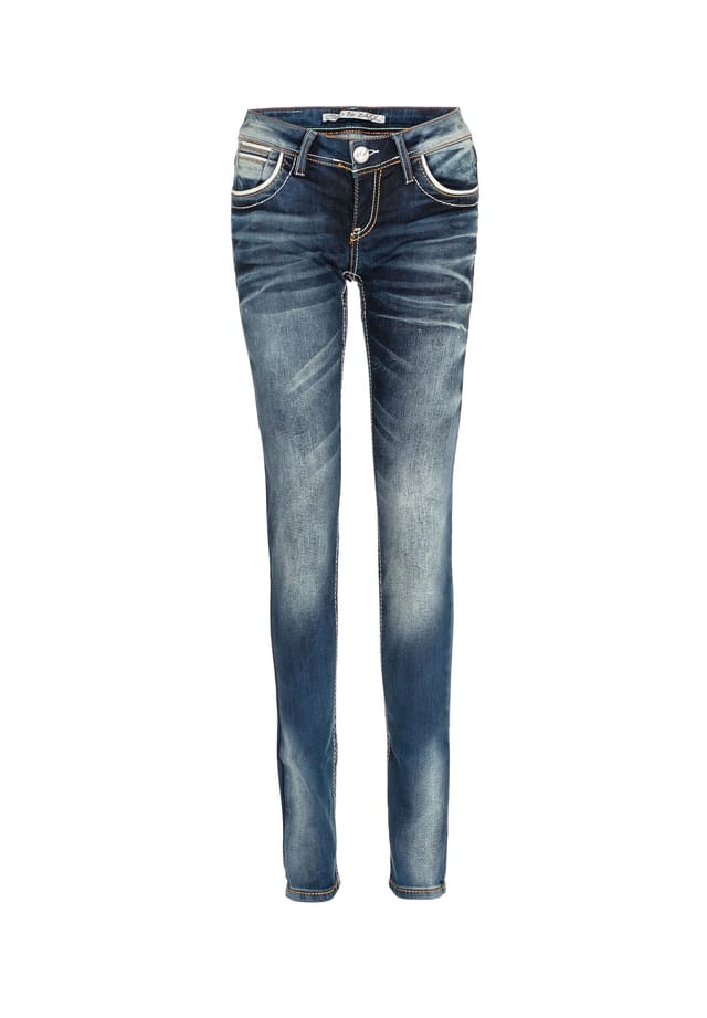 

Джинсы Slim fit с вышитыми карманами Cipo & Baxx, синий