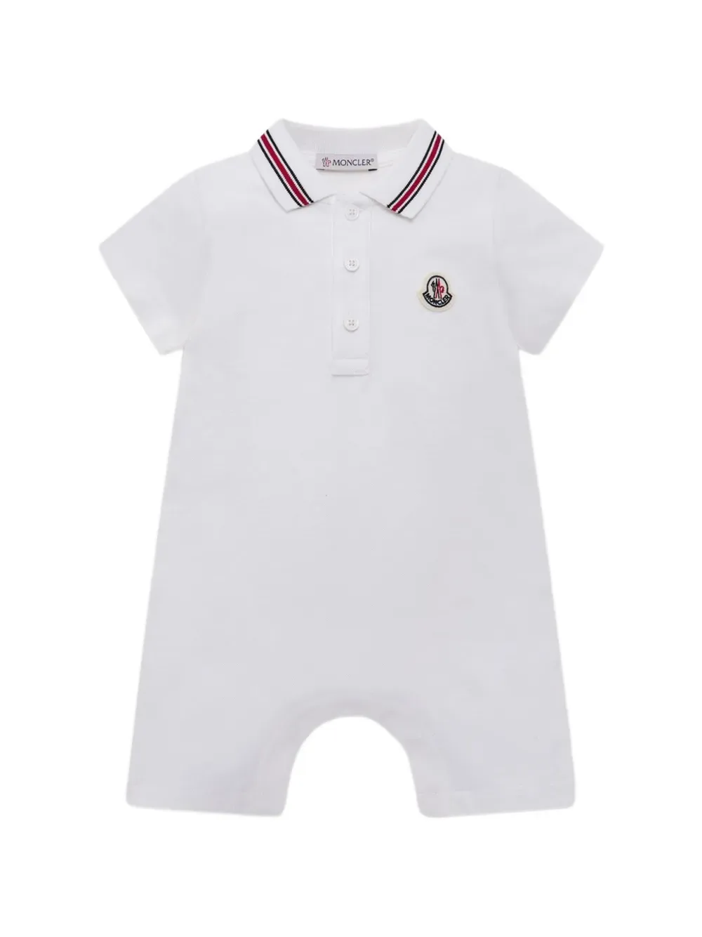Детский бодик с полосатым воротником Moncler Enfant, белый