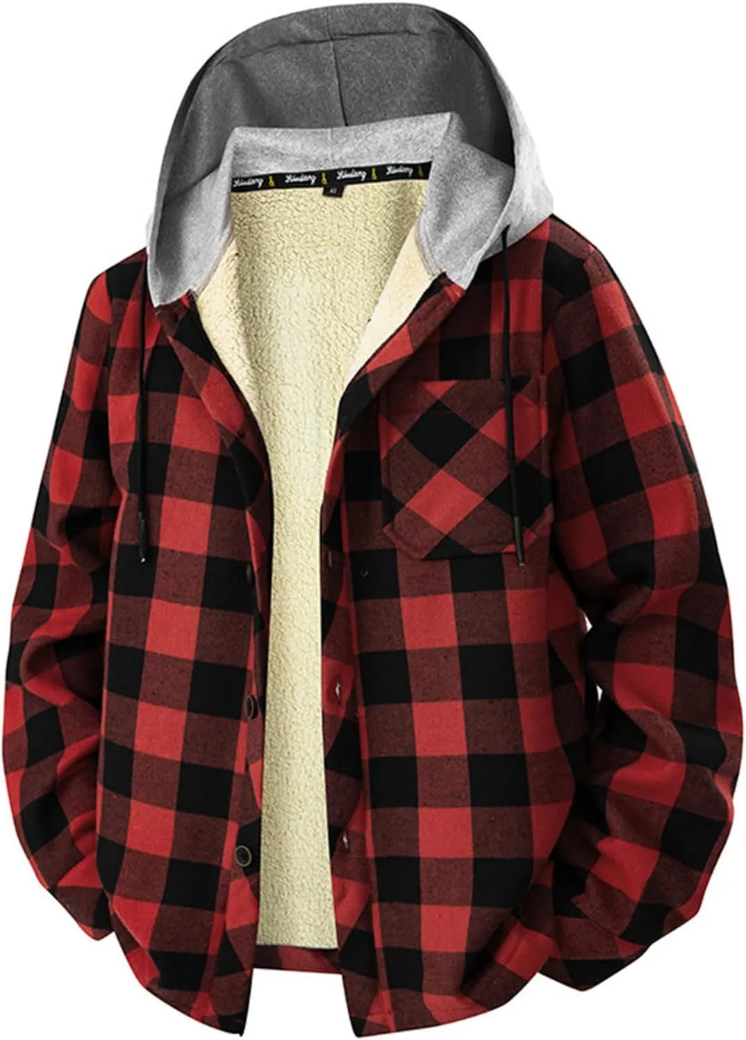 

Мужская куртка Sherpa Lined Fleece с длинным рукавом и пуговицами