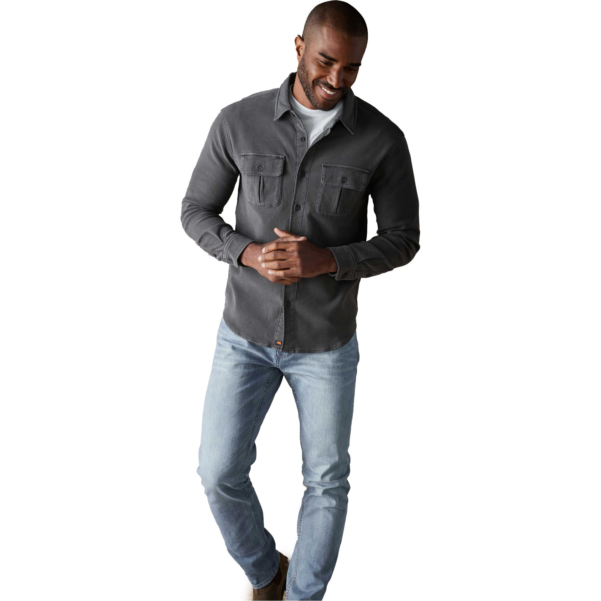 

Мужская удобная махровая рубашка-куртка The Normal Brand, Steel