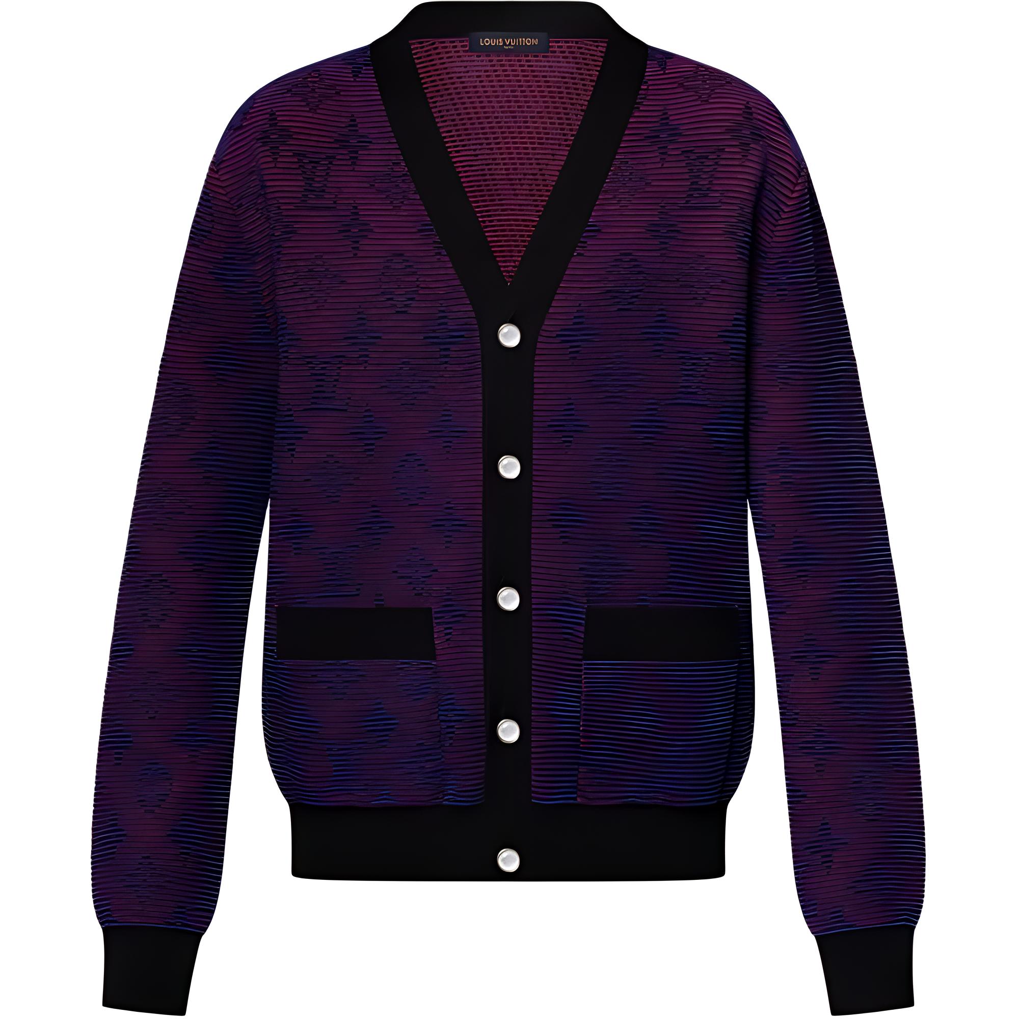 

Оптический кардиган с монохромным жаккардом LOUIS VUITTON, фиолетовый
