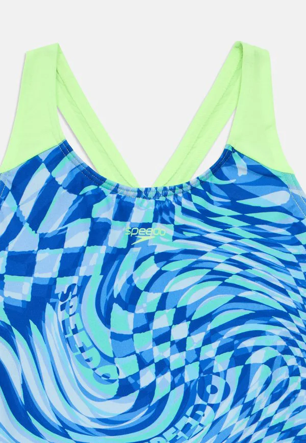 Слитный купальник с принтом в виде брызг Speedo, Deep Sapphire/Pale Clover — фото 3