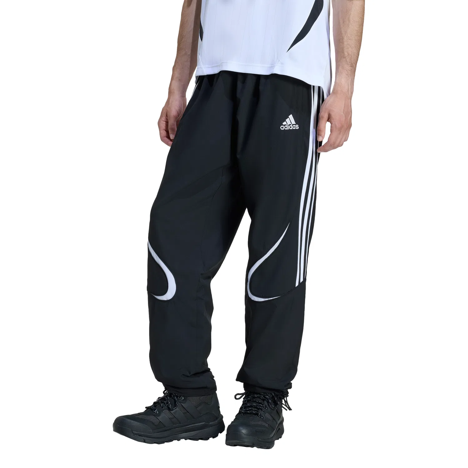 Мужские спортивные брюки Adidas Teamgeist Adicolor, чёрные с белым — фото 4
