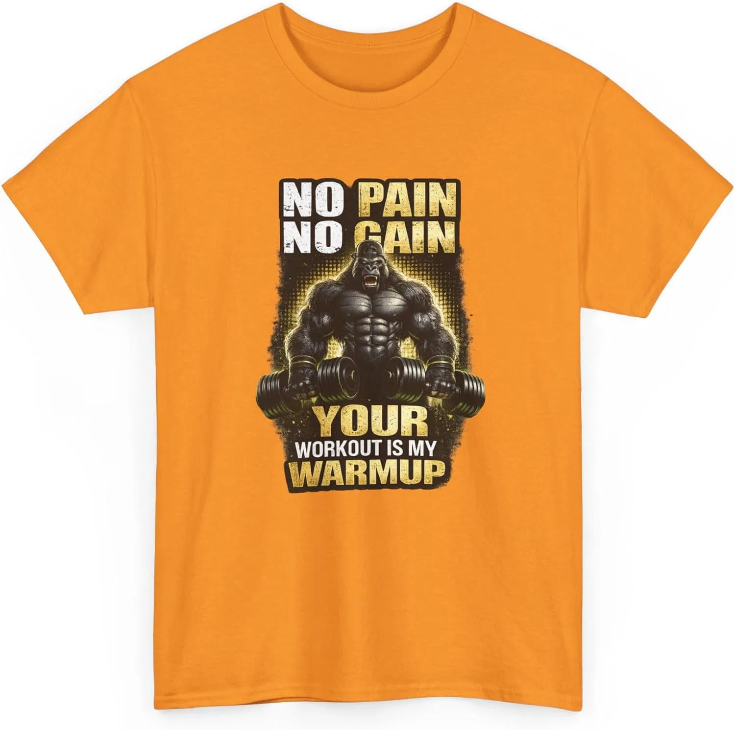 Футболка с принтом No Pain No Gain, GENERIC, Tennessee Orange — фото 4