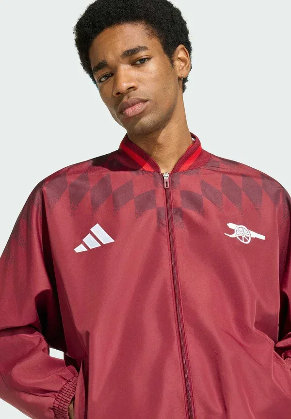 Толстовка с молнией Arsenal FC Stadium Track Top, бренд Adidas Performance, цвет бордовый — фото 3