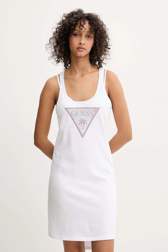 

Хлопковое пляжное платье Guess, белый