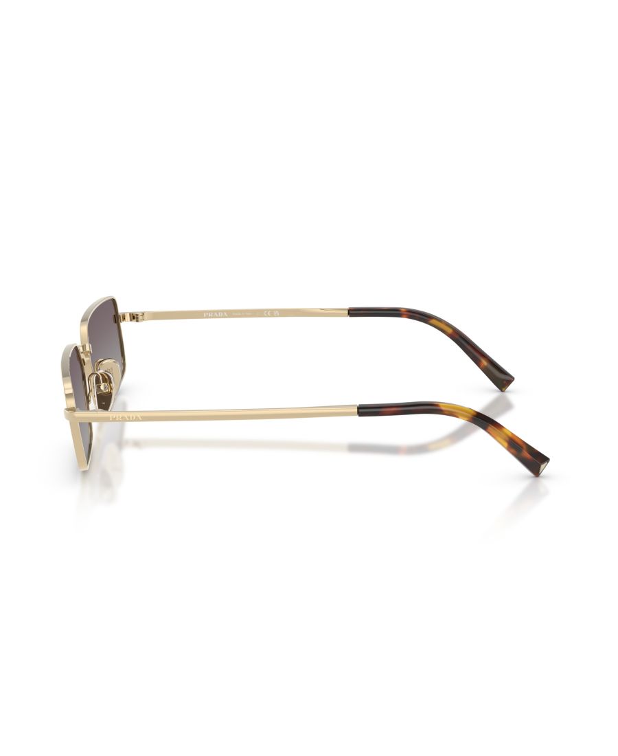 Женские прямоугольные солнцезащитные очки, PR A60S PRADA, Pale Gold, Blue — фото 4