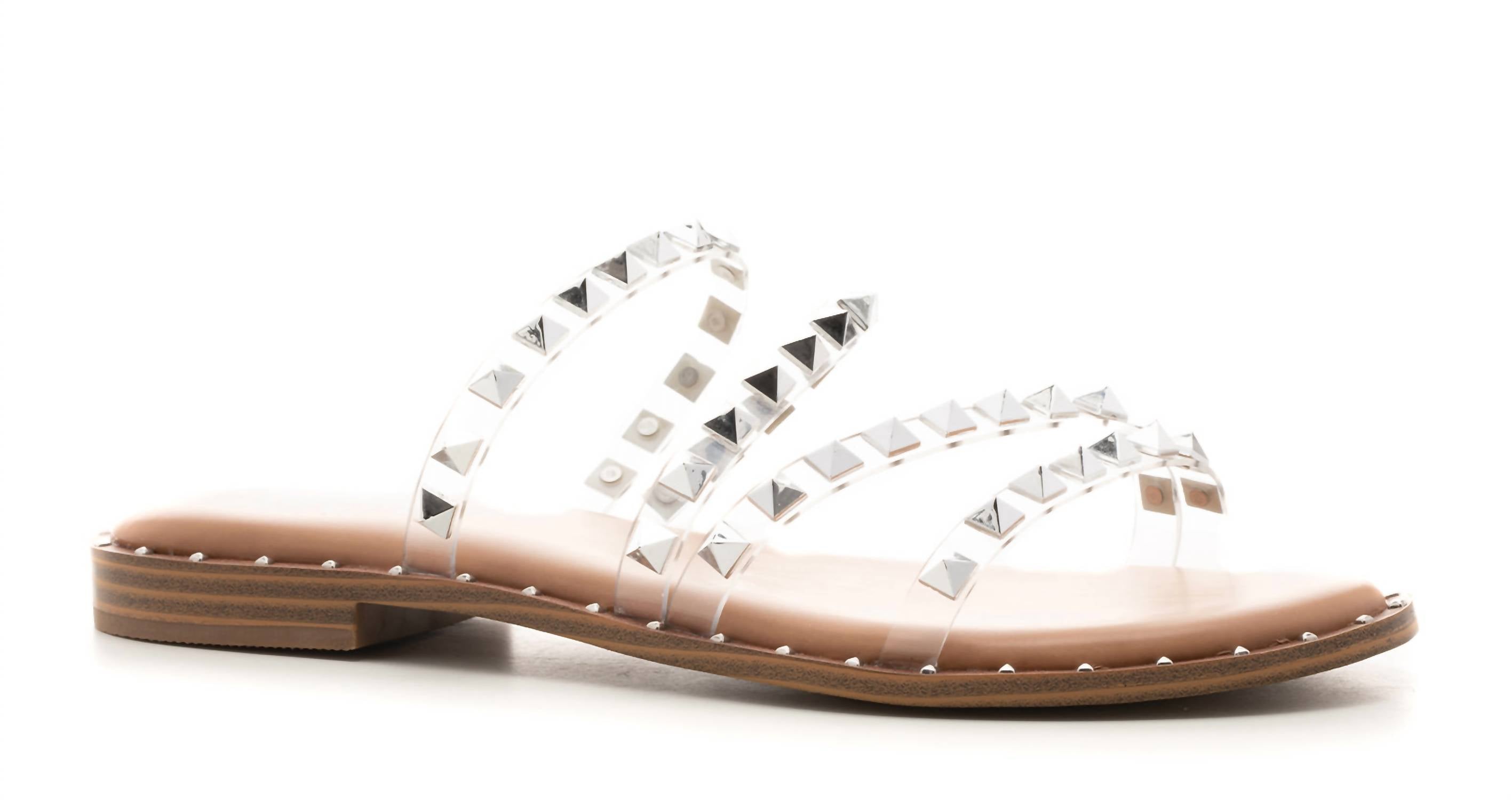 Женские пляжные сандалии с заклепками, прозрачные Corkys Footwear, цвет clear