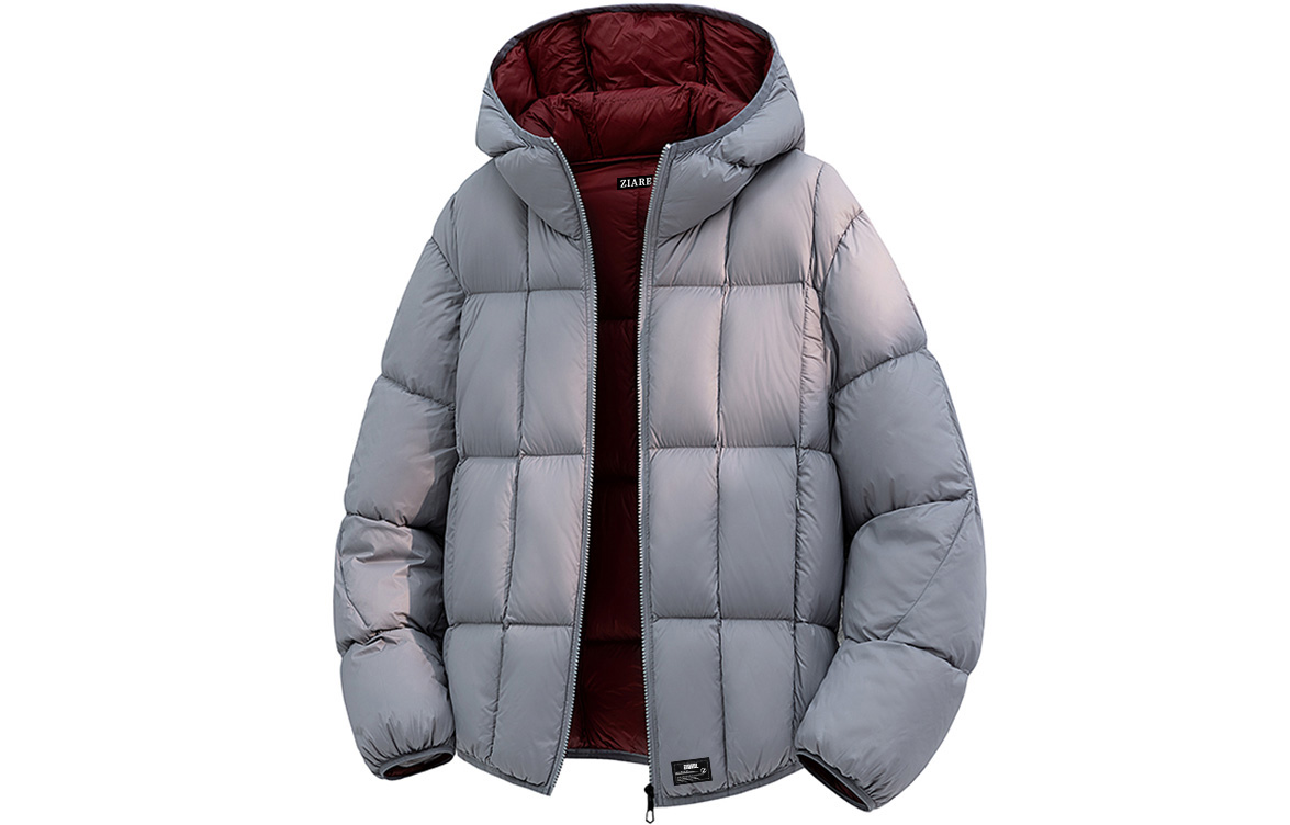 

Пуховик Unisex с капюшоном утепленный ZIAREL, серый[removable logo]