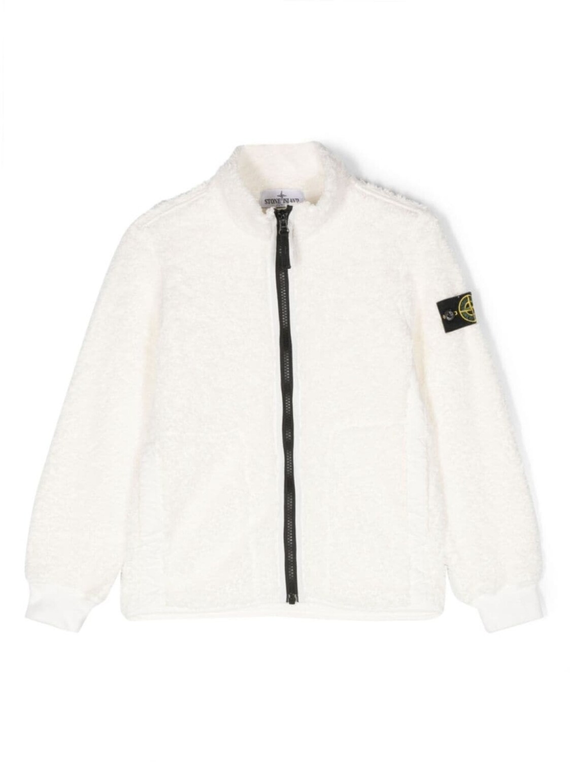 

Stone Island Junior куртка на молнии с нашивкой Compass, белый