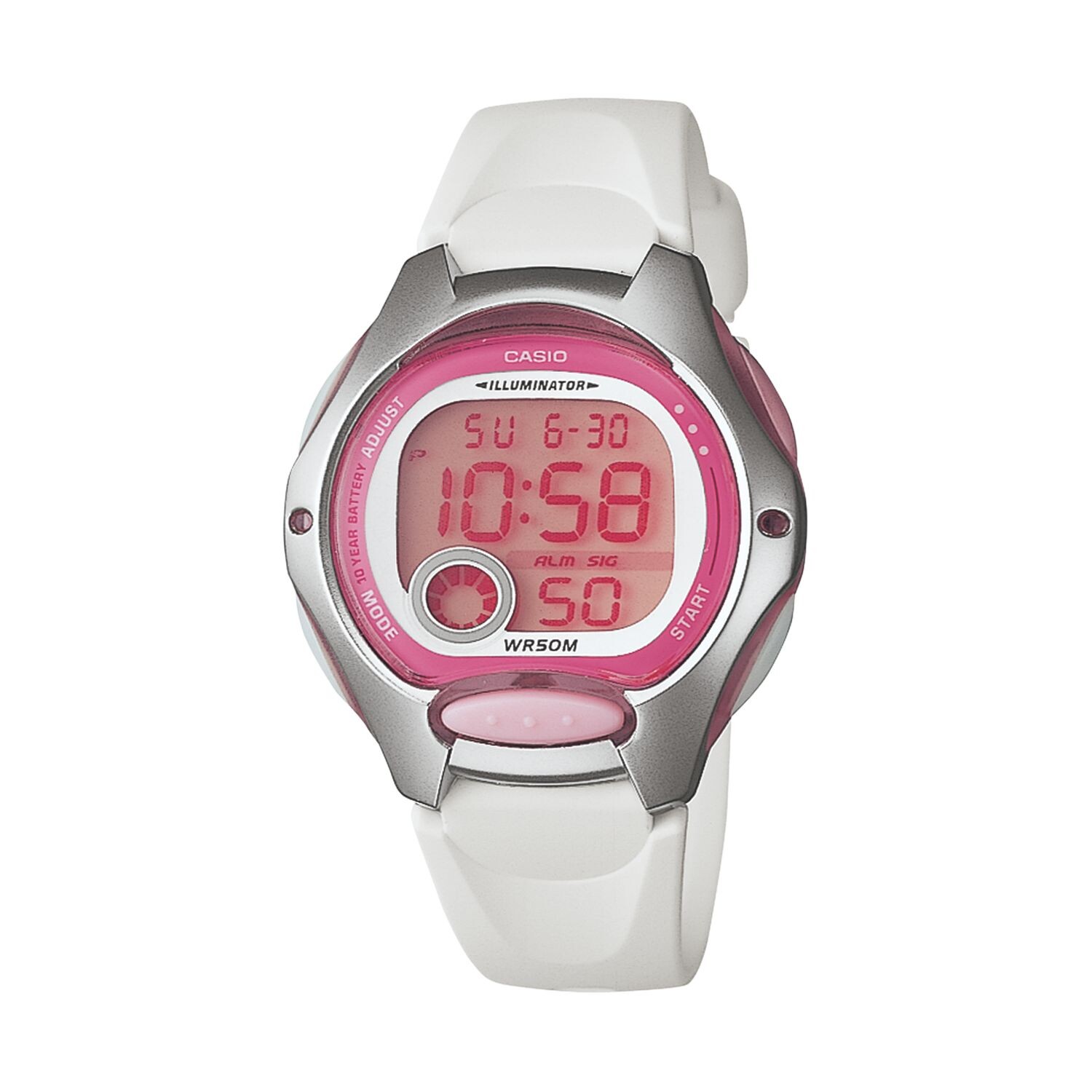 

Женские спортивные цифровые часы с хронографом Casio, белый