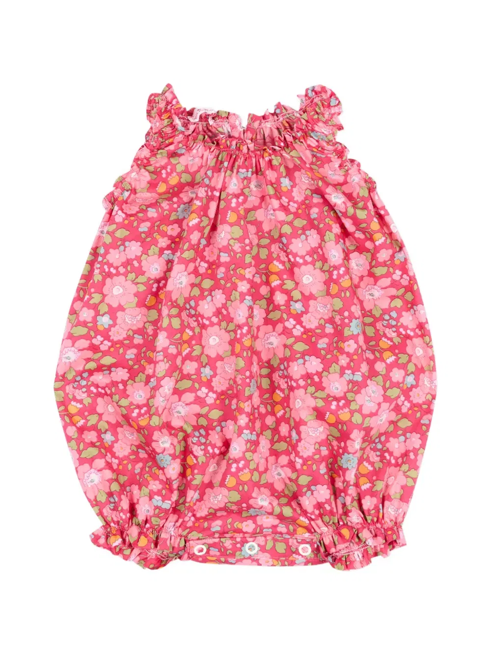 Короткие шорты с оборками и цветочным принтом Pesciolino Rosso Kids, розовый