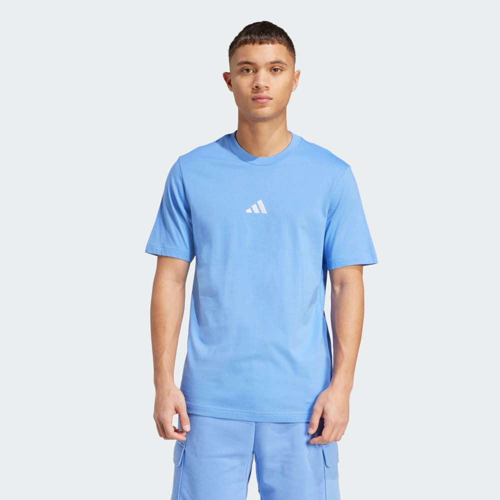 

Футболка Adidas Essentials Small Logo Single Jersey Tee, цвет Blue Fusion/White