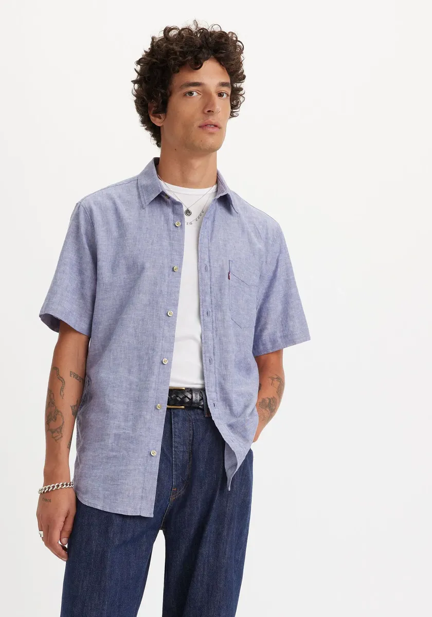 

Рубашка Levi's с короткими рукавами "LS BATTERY HM SHIRT SLIM", цвет Coastal Fjord