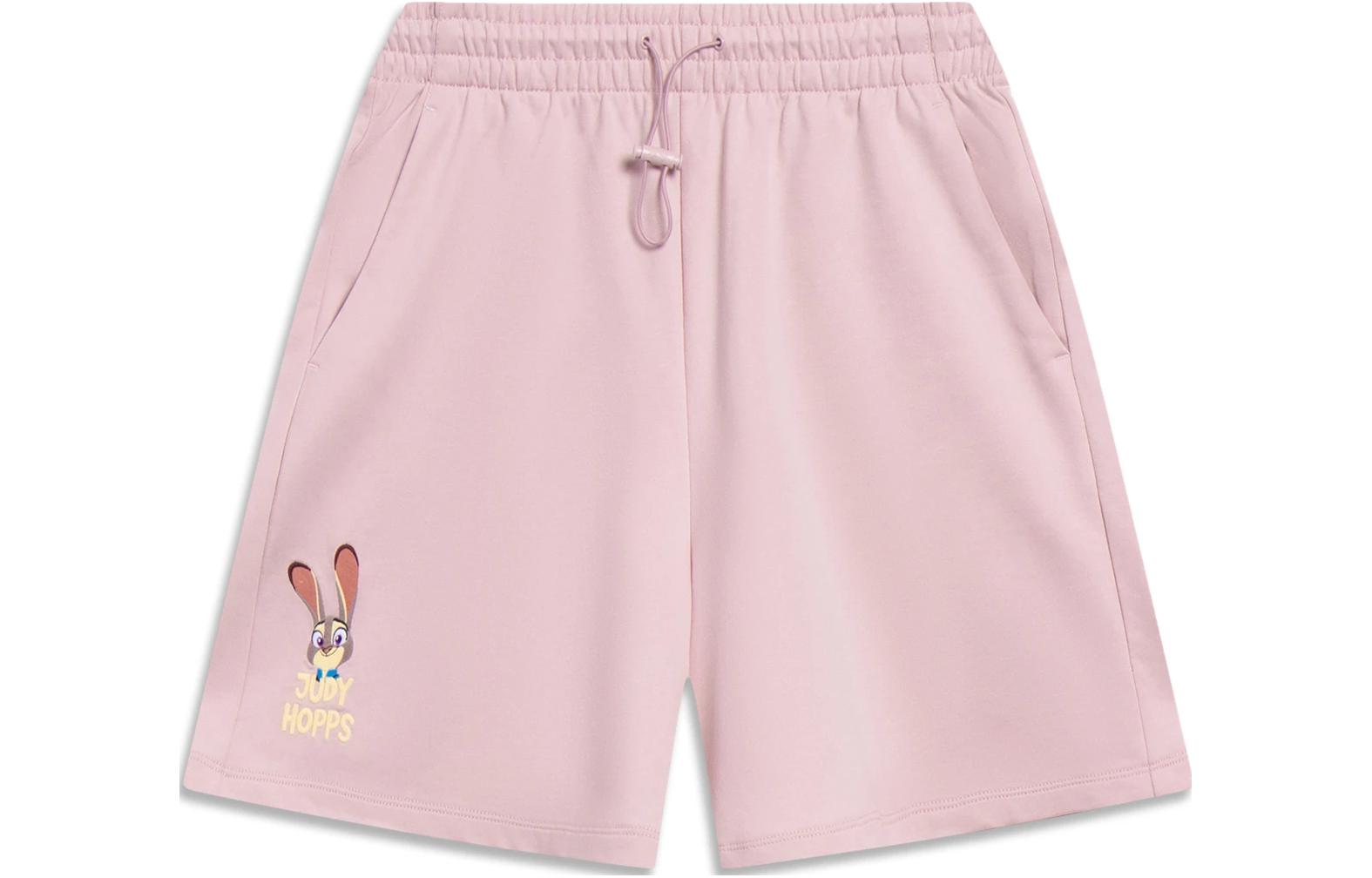 

LiNing x Disney Zootopia Женские Шорты Повседневные Розовые, Мягкий Песочный Розовый