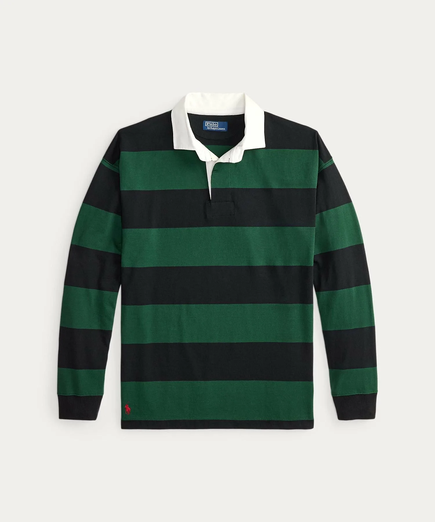 Полосатая регбийная рубашка большого размера Polo Ralph Lauren, 300 Green — фото 2