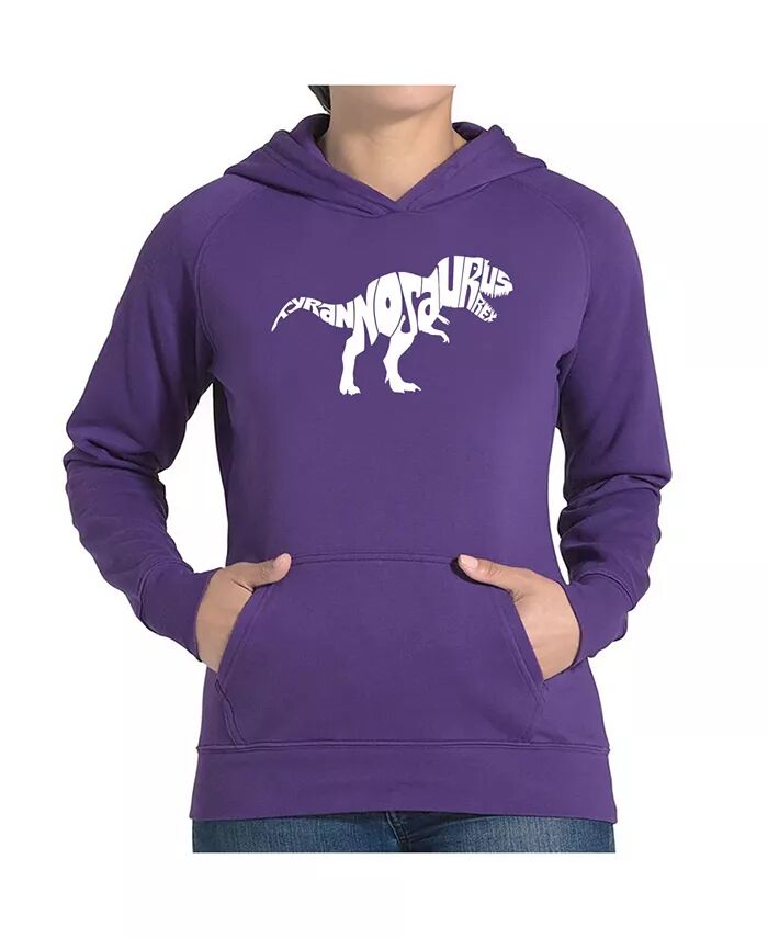 

Женская толстовка с капюшоном Word Art - Tyrannosaurus Rex LA Pop Art, фиолетовый