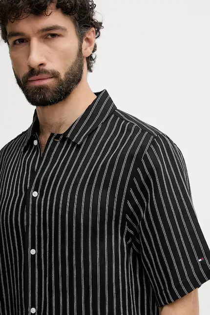 Рубашка свободного кроя с принтом Tommy Hilfiger, черный — фото 4