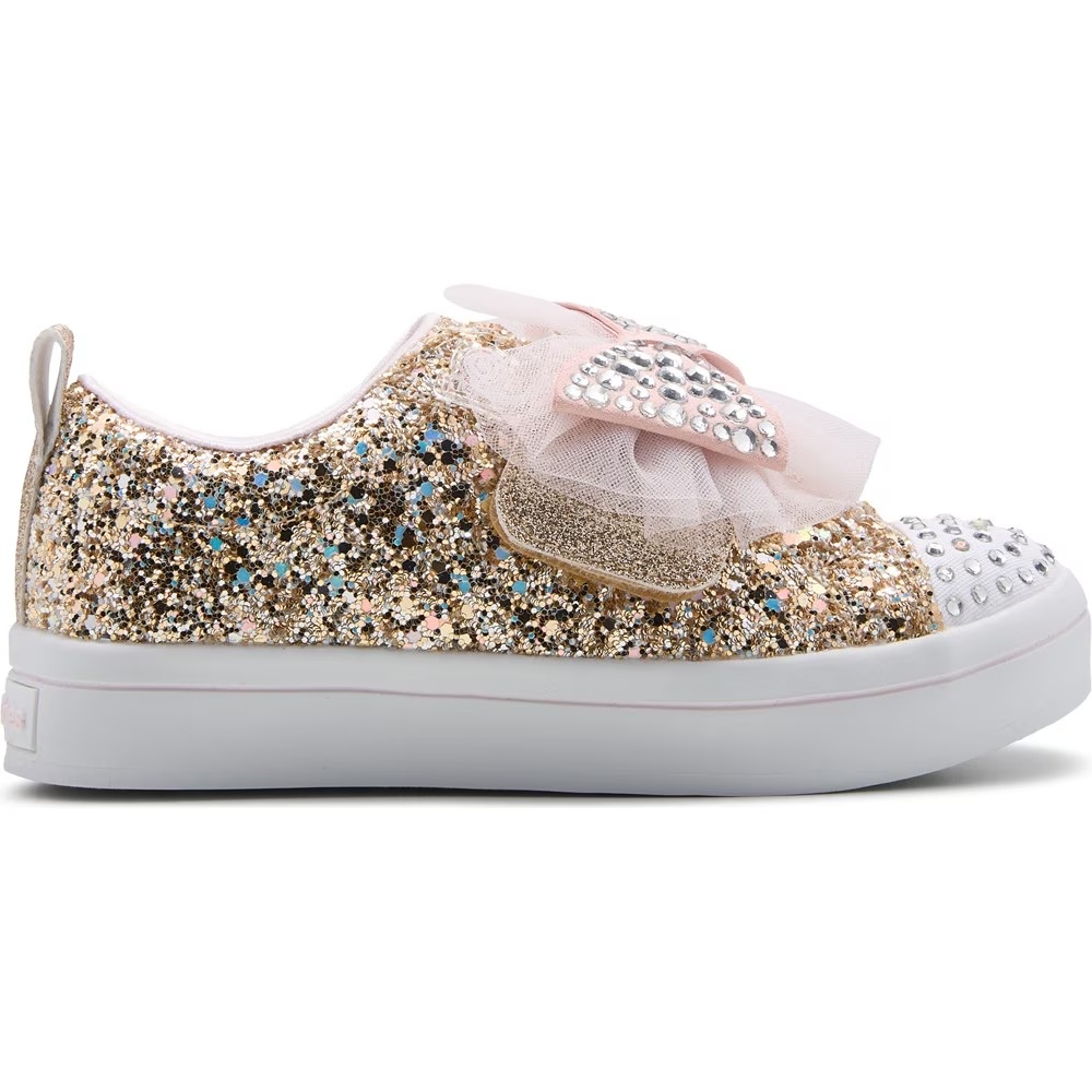Детские светящиеся кроссовки twi-lites 2.0 от Skechers для малышей и маленьких детей, gold glitter multi — фото 2