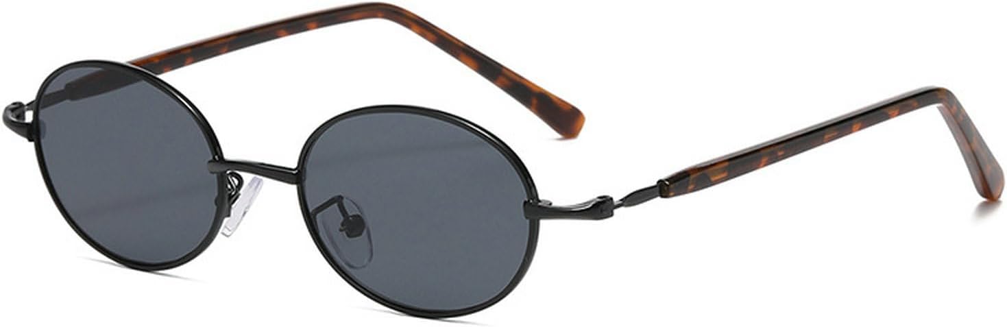 

Модные маленькие металлические овальные солнцезащитные очки для женщин в стиле ретро-панк для мужчин. Трендовые солнцезащитные очки в металлической оправе с защитой от УФ-излучения UV400 mincl, Black