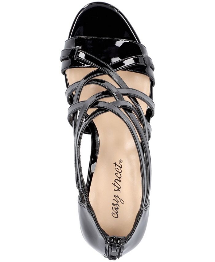Женские сандалии на платформе с молнией в форме пчелы Easy Street, цвет Black Patent- Manmade — фото 4