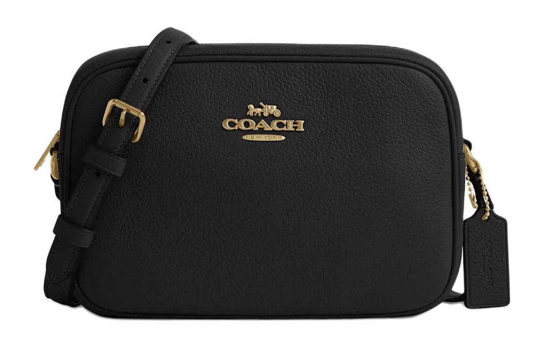 

COACH Сумка для фотоаппарата Jamie Refined Pebble Pattern из кожи, сумка на плечо, сумка через плечо Trumpets, женская, золотая и черная