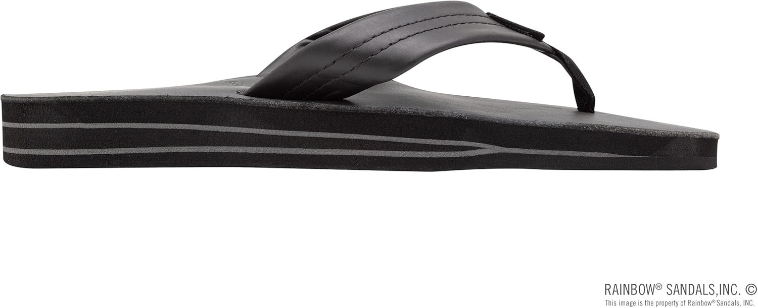 Мужские сандалии Rainbow с двойным слоем кожи и поддержкой свода стопы Rainbow Sandals, черный — фото 4