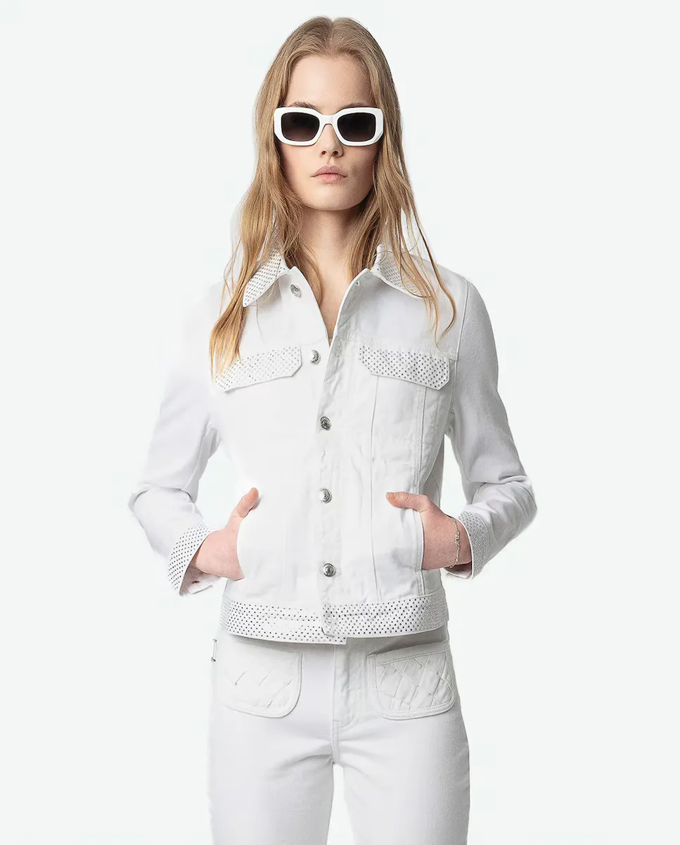 

Женская джинсовая куртка Kioky с застежкой на пуговицы Zadig & Voltaire, белый