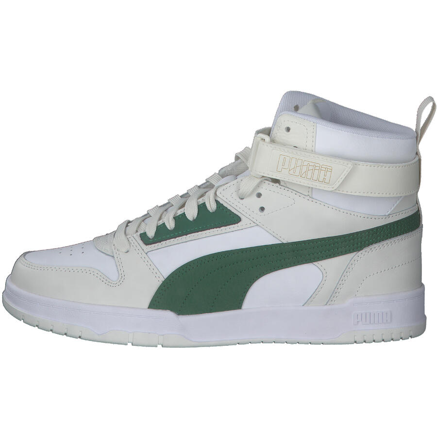 Кроссовки Puma RBD GAME High Unisex 385839 10, бело-зелёные — фото 2